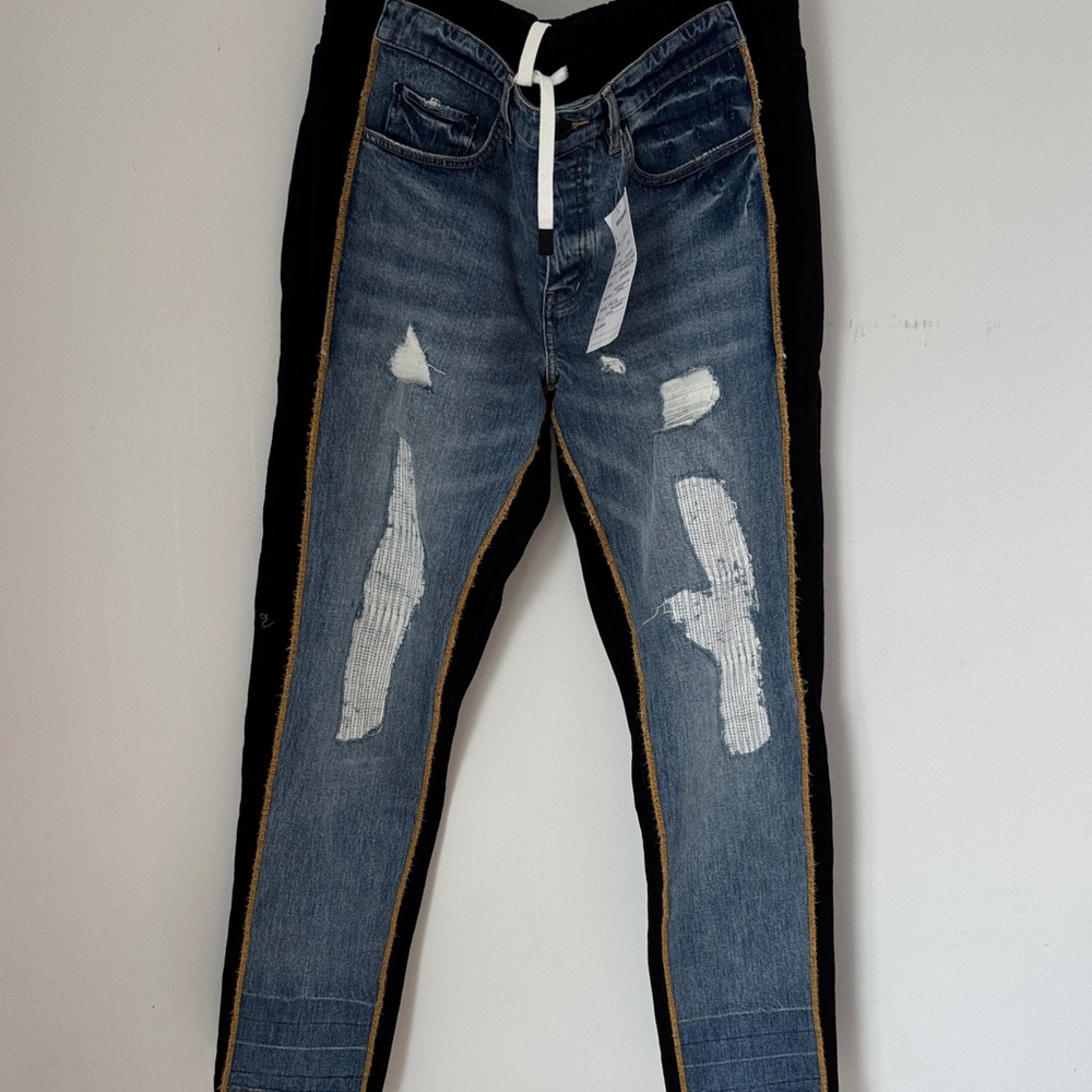 Men's Relaxed Fit Distressed Jeans - Blue